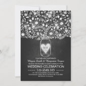 Mason Jar und Chalkboard Blume Hochzeit einlädt Einladung (Vorderseite)