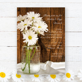 Mason Jar und Daisies Country Mother's Day Brunch Einladung