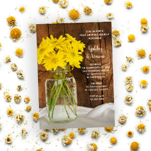 Mason Jar und Daisies Country Post Wedding Brunch Einladung