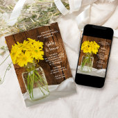Mason Jar und Daisies Country Post Wedding Brunch Einladung