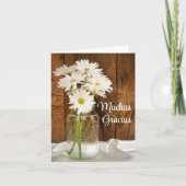 Mason Jar und Daisies Spanisch Danke Gracias (Vorderseite)