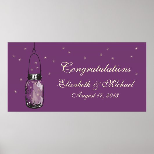Mason Jar und Fireflies Banner Poster (Vorne)