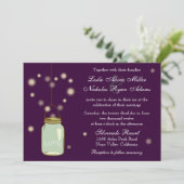 Mason Jar und Fireflies Einladung zur Hochzeit (Stehend Vorderseite)
