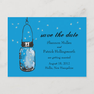 Mason Jar und Fireflies Einladungen für Hochzeiten