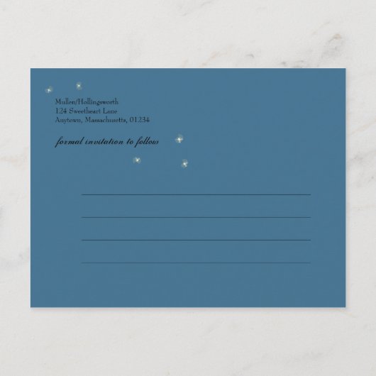 Mason Jar und Fireflies Einladungen für Hochzeiten (Rückseite)