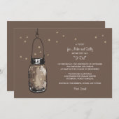 Mason Jar und Fireflies Engagement Party Einladung (Vorne/Hinten)