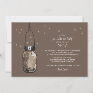 Mason Jar und Fireflies Engagement Party Einladung