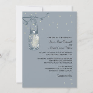 Mason Jar und Fireflies Hochzeitseinladungen Einladung