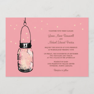 Mason Jar und Fireflies Hochzeitseinladungen Einladung