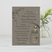 Mason Jar und Fireflies Latte - GORGEOUS! Einladung (Stehend Vorderseite)