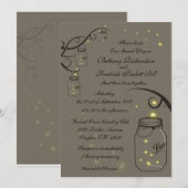 Mason Jar und Fireflies Latte - GORGEOUS! Einladung (Vorne/Hinten)