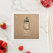Mason Jar und Fireflies Rustic Serviette (Beispiel)