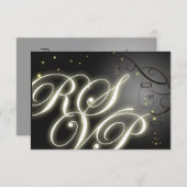 Mason Jar und Firefly UAWG - Schwarz-weiß RSVP Karte (Vorne/Hinten)