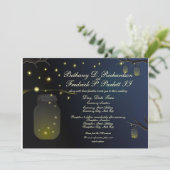 Mason Jar und Firefly Wedding Einladung & Details (Stehend Vorderseite)
