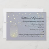 Mason Jar und Firefly Wedding Einladung & Details (Rückseite)