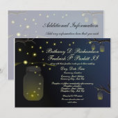 Mason Jar und Firefly Wedding Einladung & Details (Vorne/Hinten)