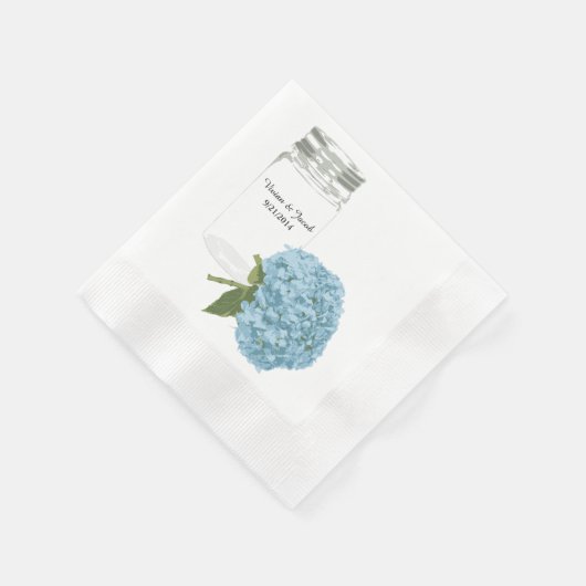 Mason Jar und Hydrangea Custom Wedkins Serviette (Ecke)