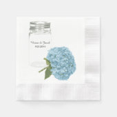 Mason Jar und Hydrangea Custom Wedkins Serviette (Vorderseite)