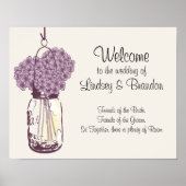 Mason Jar und Hydrangeas Poster (Vorne)