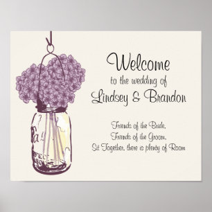 Mason Jar und Hydrangeas Poster
