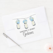 Mason Jar und Hydrangeas Wedding Quadratischer Aufkleber (Umschlag)