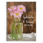Mason Jar und Pink Daisies Barn Wedding Gästebuch Notizblock (Vorderseite)