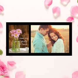 Mason Jar und Pink Daisies Barn Wedding Vielen Dan Dankeskarte