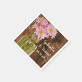 Mason Jar und Pink Daisies Country Barn Wedding Serviette (Ecke)