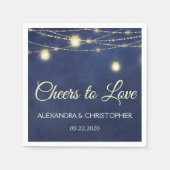 Mason Jar und String Lights Hochzeit Serviette (Vorderseite)