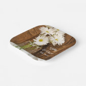 Mason Jar und White Daisies Barn Wedding Pappteller (Gewinkelt)