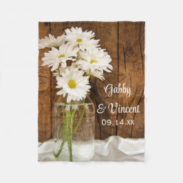 Mason Jar und White Daisies Country Barn Wedding Fleecedecke