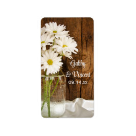 Mason Jar und White Daisies Country Wedding Adressaufkleber