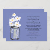 Mason Jar und White Daisies Wedding Einladung (Vorne/Hinten)