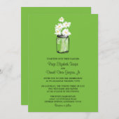 Mason Jar und White Daisies Wedding Einladung (Vorne/Hinten)