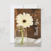 Mason Jar und White Daisy Barn Wedding Vielen Dank Dankeskarte (Vorderseite)