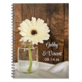 Mason Jar und White Daisy Country Barn Wedding Notizblock (Vorderseite)