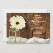 Mason Jar und White Daisy Quinceañera Einladung (Vorderseite)