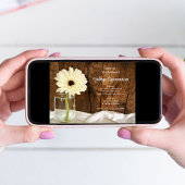 Mason Jar und White Daisy Quinceañera Einladung