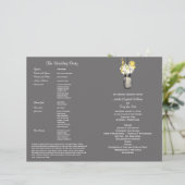 Mason Jar und Wildblume Hochzeitsprogramm (Stehend Vorderseite)