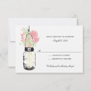Mason Jar und Wildblumen Antwortkarte RSVP Karte