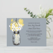 Mason Jar und Wildblumen Einladungen Hochzeiten (Stehend Vorderseite)