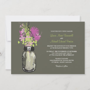 Mason Jar und Wildblumen Einladungen Hochzeiten