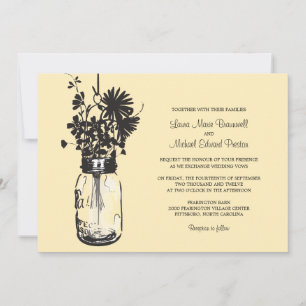 Mason Jar und Wildblumen Einladungen Hochzeiten
