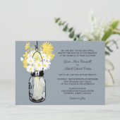 Mason Jar und Wildblumen Einladungen Hochzeiten (Stehend Vorderseite)