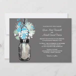 Mason Jar und Wildblumen Einladungen Hochzeiten