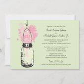 Mason Jar und Wildblumen Hochzeit Einladung (Vorderseite)