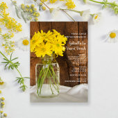 Mason Jar und Yellow Daisies Country Barn Wedding Einladung
