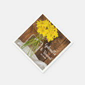 Mason Jar und Yellow Daisies Country Barn Wedding Serviette (Ecke)