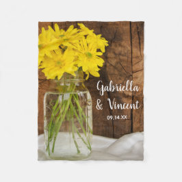 Mason Jar und Yellow Daisies Country Wedding Fleecedecke
