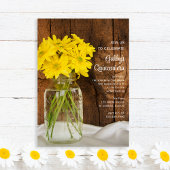 Mason Jar und Yellow Daisies Quinceañera Einladung